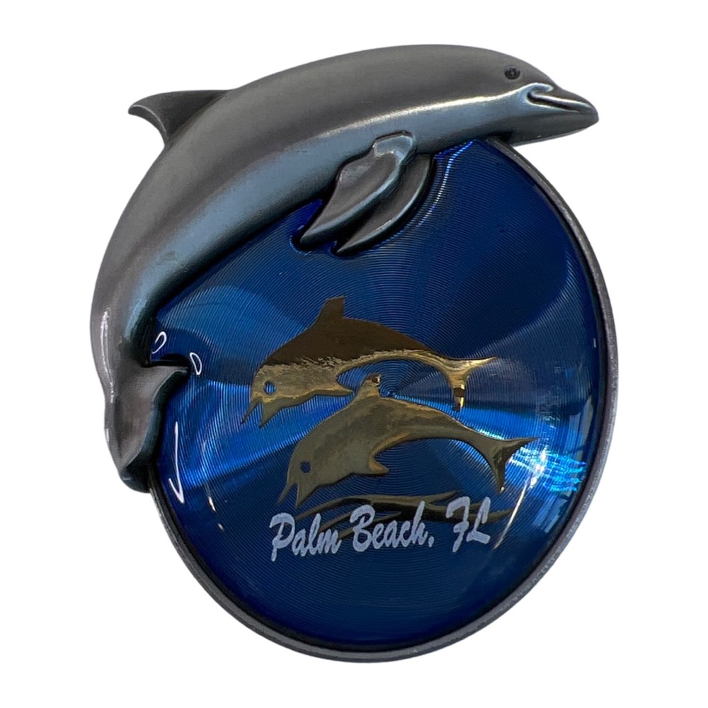 Decorative mag Decorative magnet dolphin metal/enamel Palm Beach Fl